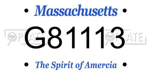G81113 Massachusetts License Plate