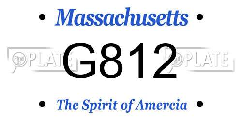 G812 Massachusetts License Plate