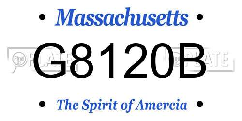G8120B Massachusetts License Plate