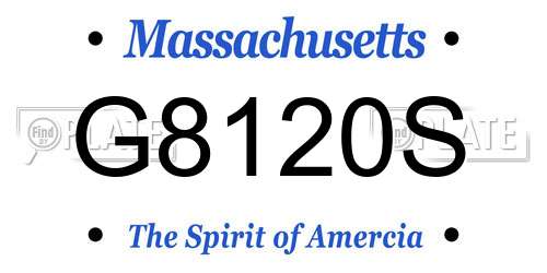 G8120S Massachusetts License Plate
