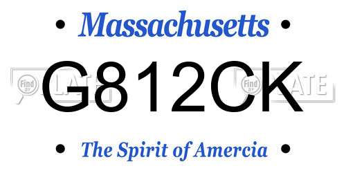G812CK Massachusetts License Plate