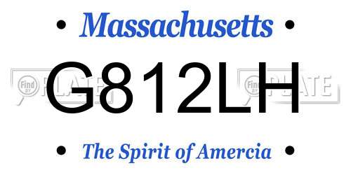 G812LH Massachusetts License Plate