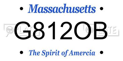 G812OB Massachusetts License Plate