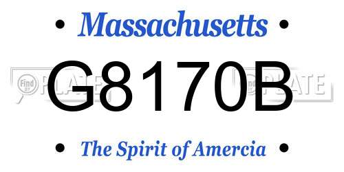 G8170B Massachusetts License Plate