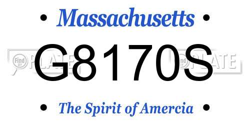 G8170S Massachusetts License Plate