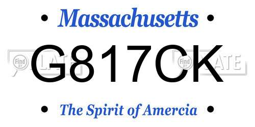 G817CK Massachusetts License Plate