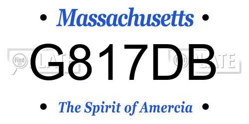 G817DB Massachusetts License Plate