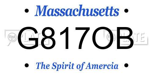 G817OB Massachusetts License Plate
