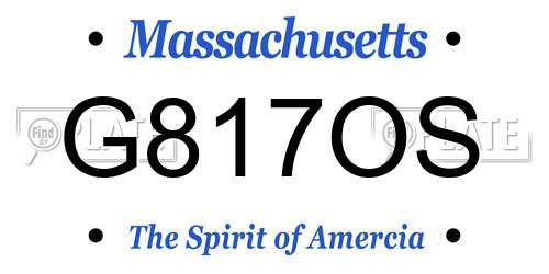 G817OS Massachusetts License Plate