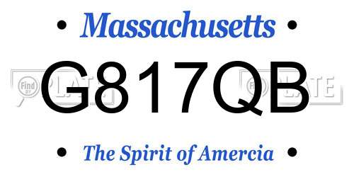 G817QB Massachusetts License Plate