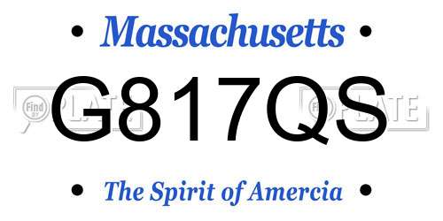 G817QS Massachusetts License Plate