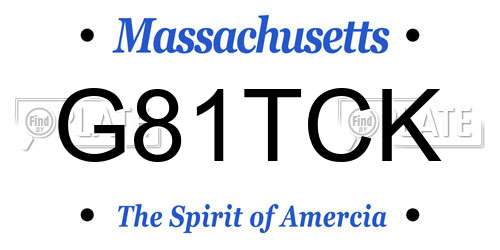 G81TCK Massachusetts License Plate