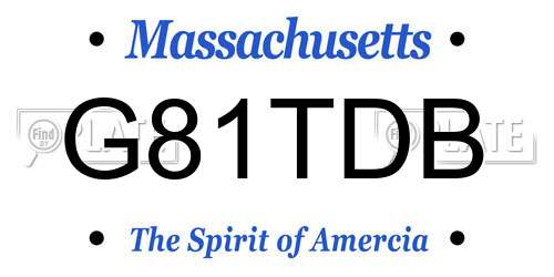 G81TDB Massachusetts License Plate