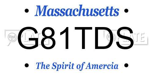 G81TDS Massachusetts License Plate