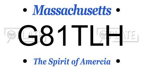 G81TLH Massachusetts License Plate