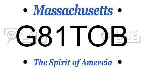 G81TOB Massachusetts License Plate