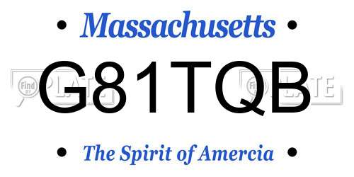 G81TQB Massachusetts License Plate