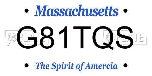G81TQS Massachusetts License Plate