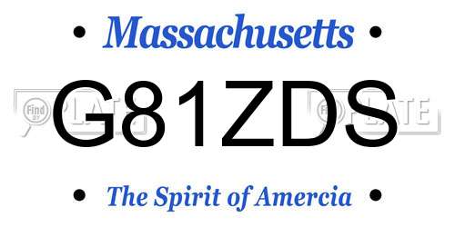 G81ZDS Massachusetts License Plate