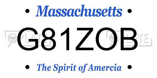 G81ZOB Massachusetts License Plate