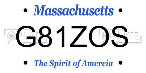 G81ZOS Massachusetts License Plate