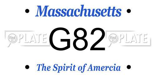 G82 Massachusetts License Plate