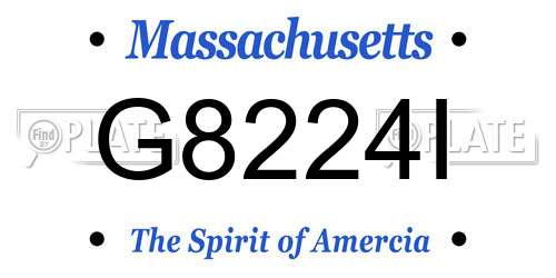 G8224I Massachusetts License Plate
