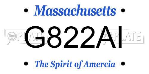 G822AI Massachusetts License Plate