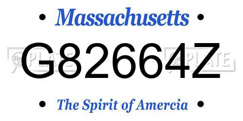 G82664Z Massachusetts License Plate