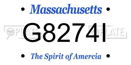 G8274I Massachusetts License Plate