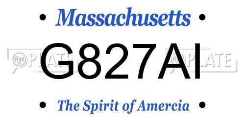 G827AI Massachusetts License Plate
