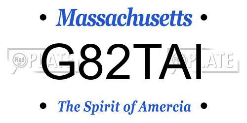 G82TAI Massachusetts License Plate