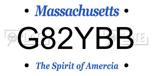 G82YBB Massachusetts License Plate