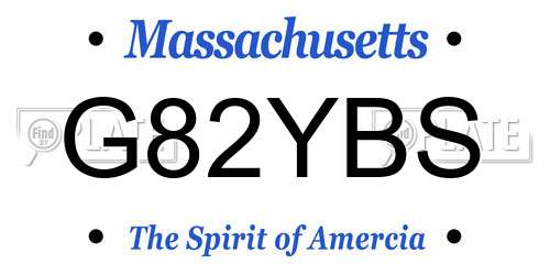 G82YBS Massachusetts License Plate