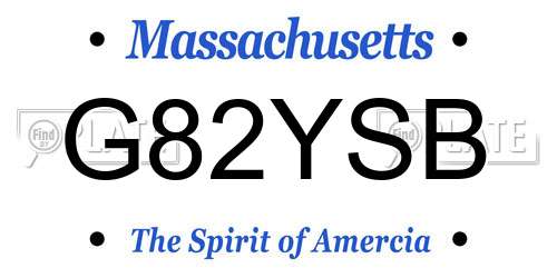 G82YSB Massachusetts License Plate