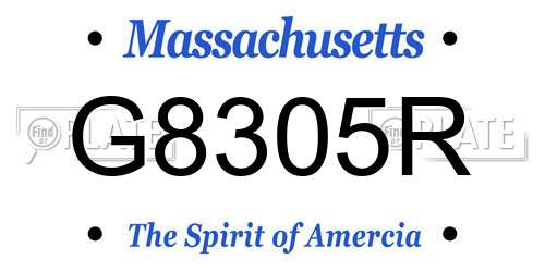 G8305R Massachusetts License Plate