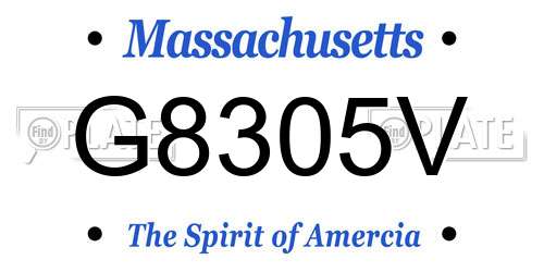 G8305V Massachusetts License Plate