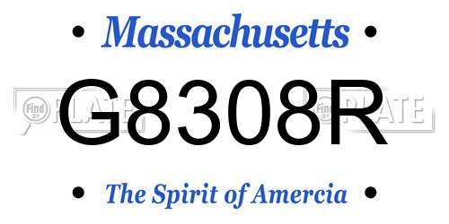 G8308R Massachusetts License Plate