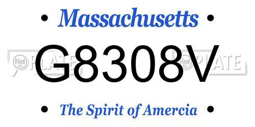 G8308V Massachusetts License Plate
