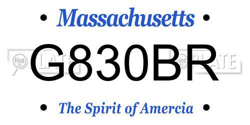 G830BR Massachusetts License Plate