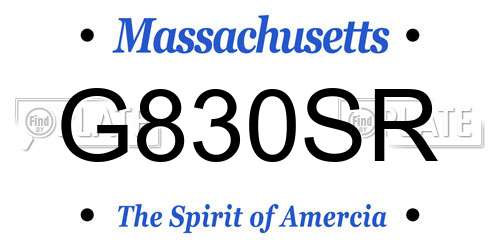 G830SR Massachusetts License Plate