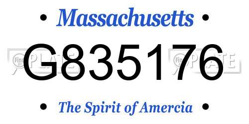 G835176 Massachusetts License Plate