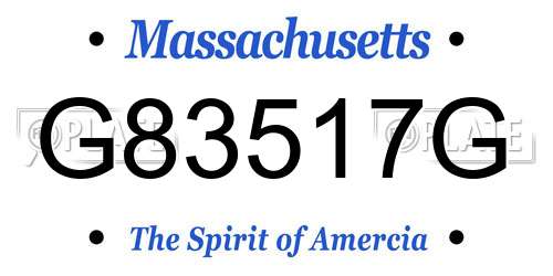 G83517G Massachusetts License Plate