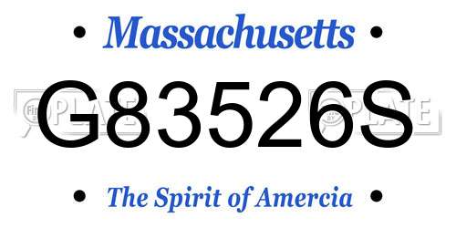 G83526S Massachusetts License Plate