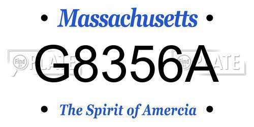 G8356A Massachusetts License Plate