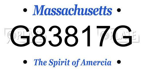 G83817G Massachusetts License Plate