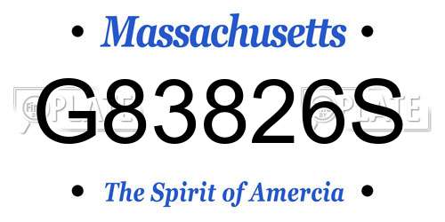 G83826S Massachusetts License Plate