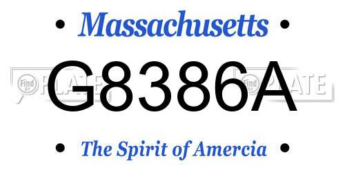 G8386A Massachusetts License Plate