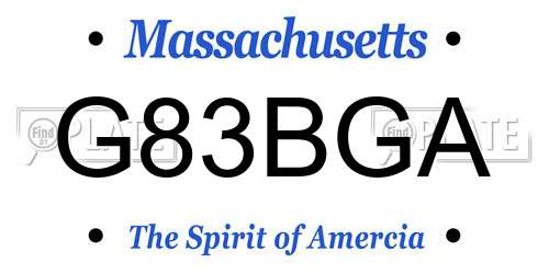 G83BGA Massachusetts License Plate
