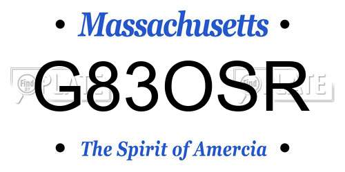 G83OSR Massachusetts License Plate
